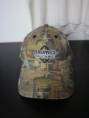 Bruno's Trucking Oilfield Camo Strapback Hat